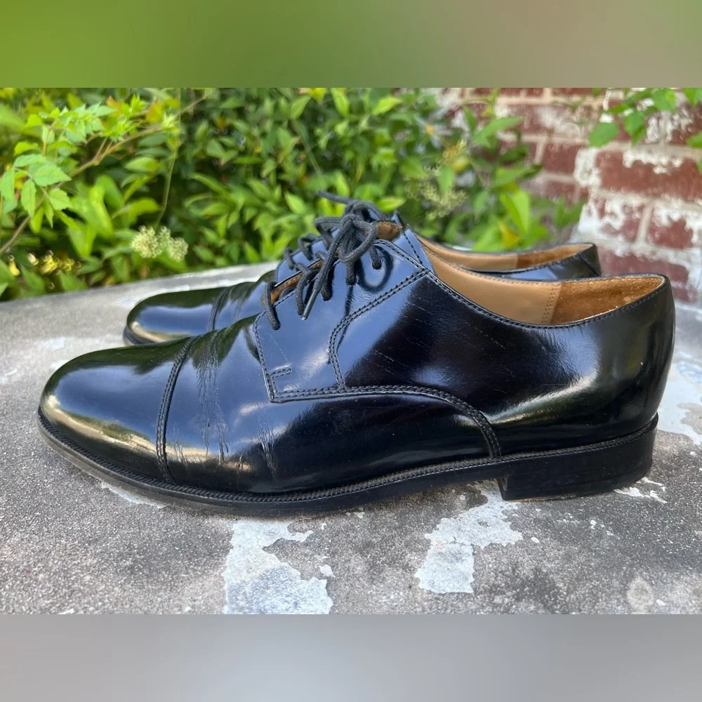 Cole Haan Caldwell Black Leather Cap Toe Oxford 9.5 EE 08330 MSRP $150